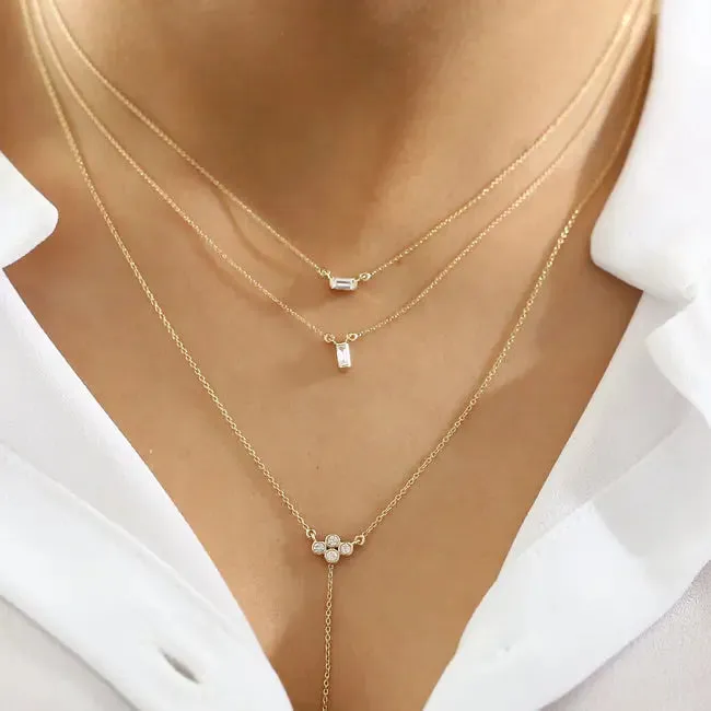 0.15CTW Baguette Diamond Necklace