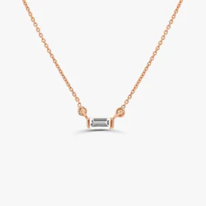 0.15CTW Baguette Diamond Necklace