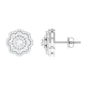 1 CT Flower Inspired Moissanite Statement Stud Earrings