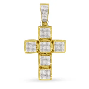 10K Yellow Gold Cross Pendant With 1.00CT Diamonds