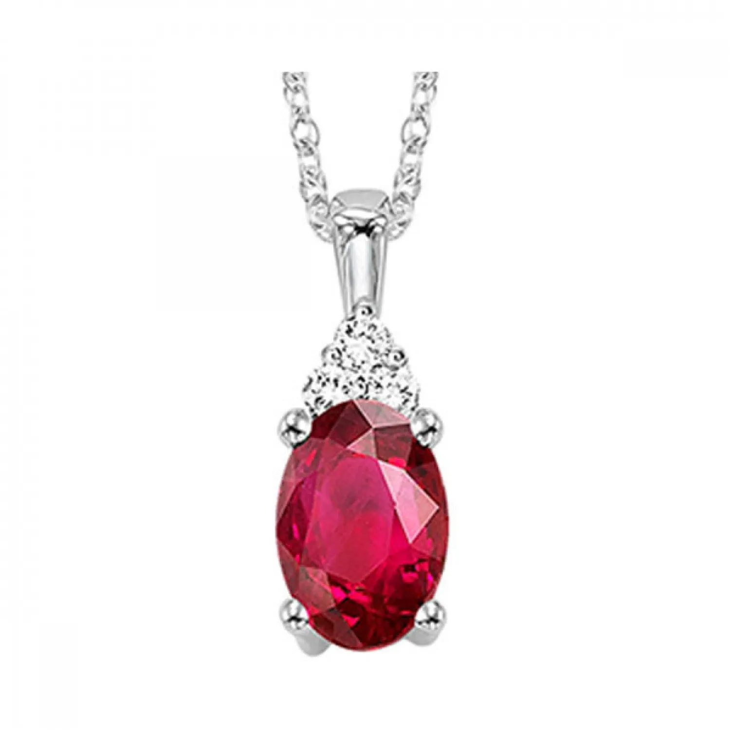10KT White Gold Birthstone Pendant