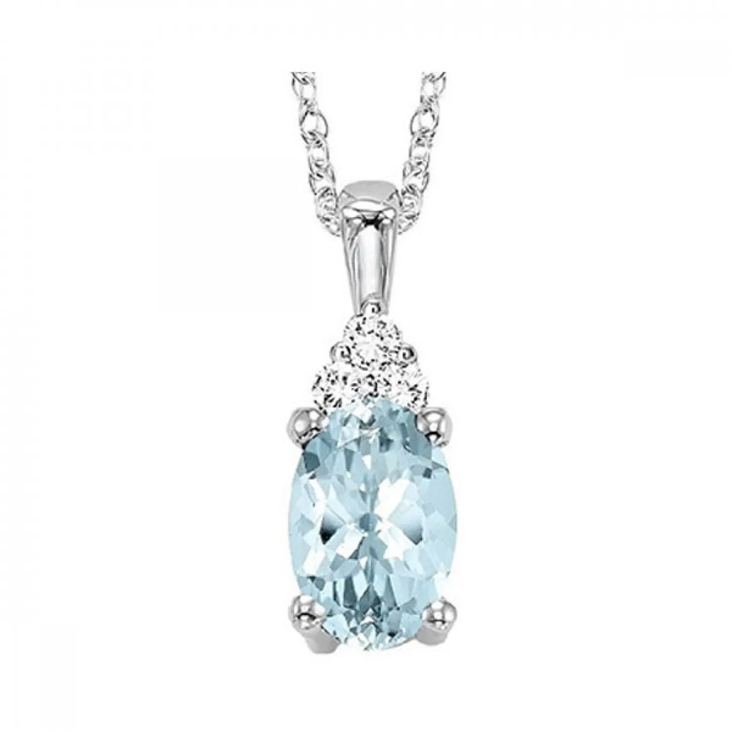 10KT White Gold Birthstone Pendant