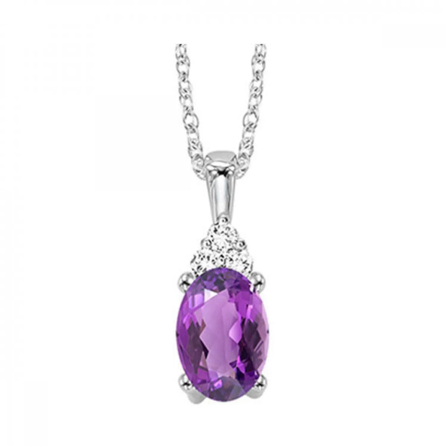 10KT White Gold Birthstone Pendant
