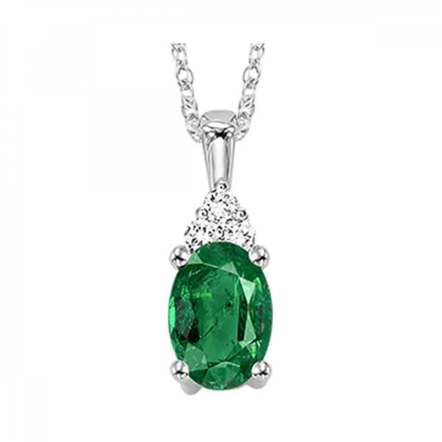 10KT White Gold Birthstone Pendant
