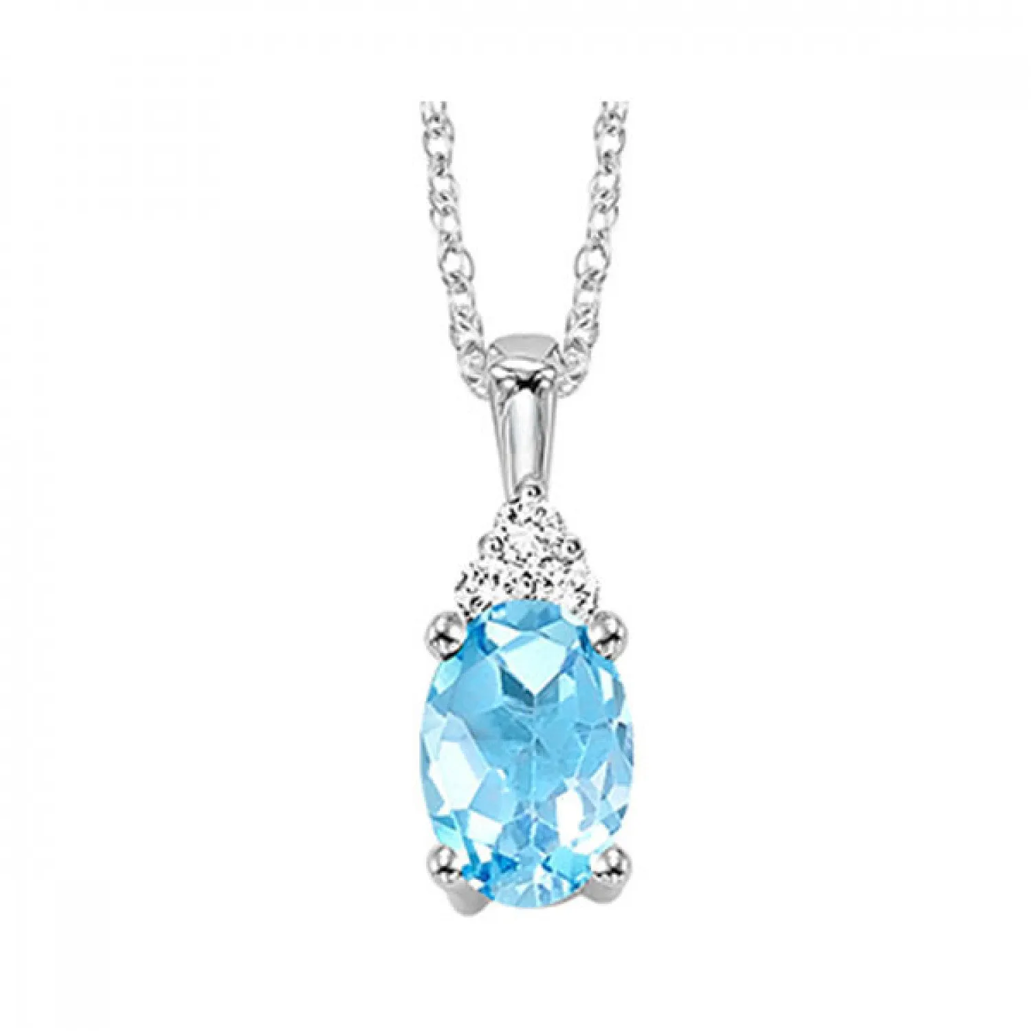 10KT White Gold Birthstone Pendant