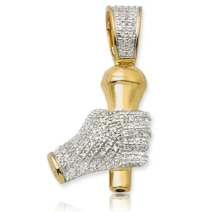 10KY 0.40CTW DIAMOND 'MIC IN HAND' PENDANT