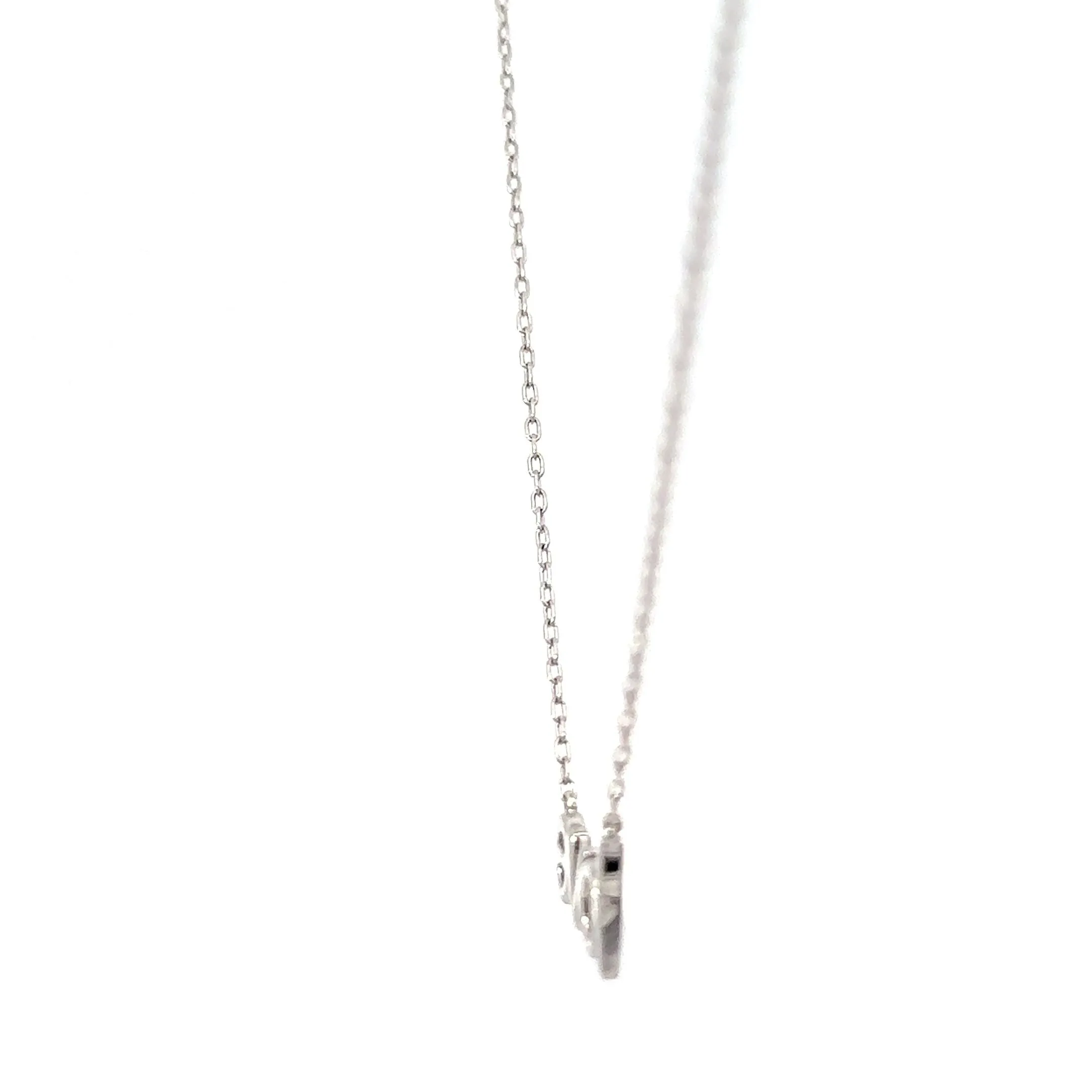 14 KARAT WHITE GOLD ROUND DIAMOND LOVE NECKLACE