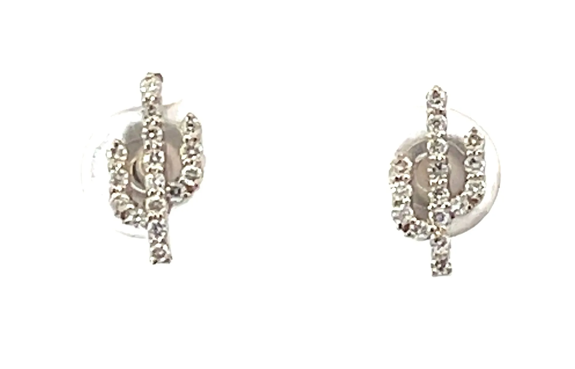 14 Karat White Stud Diamond Earrings