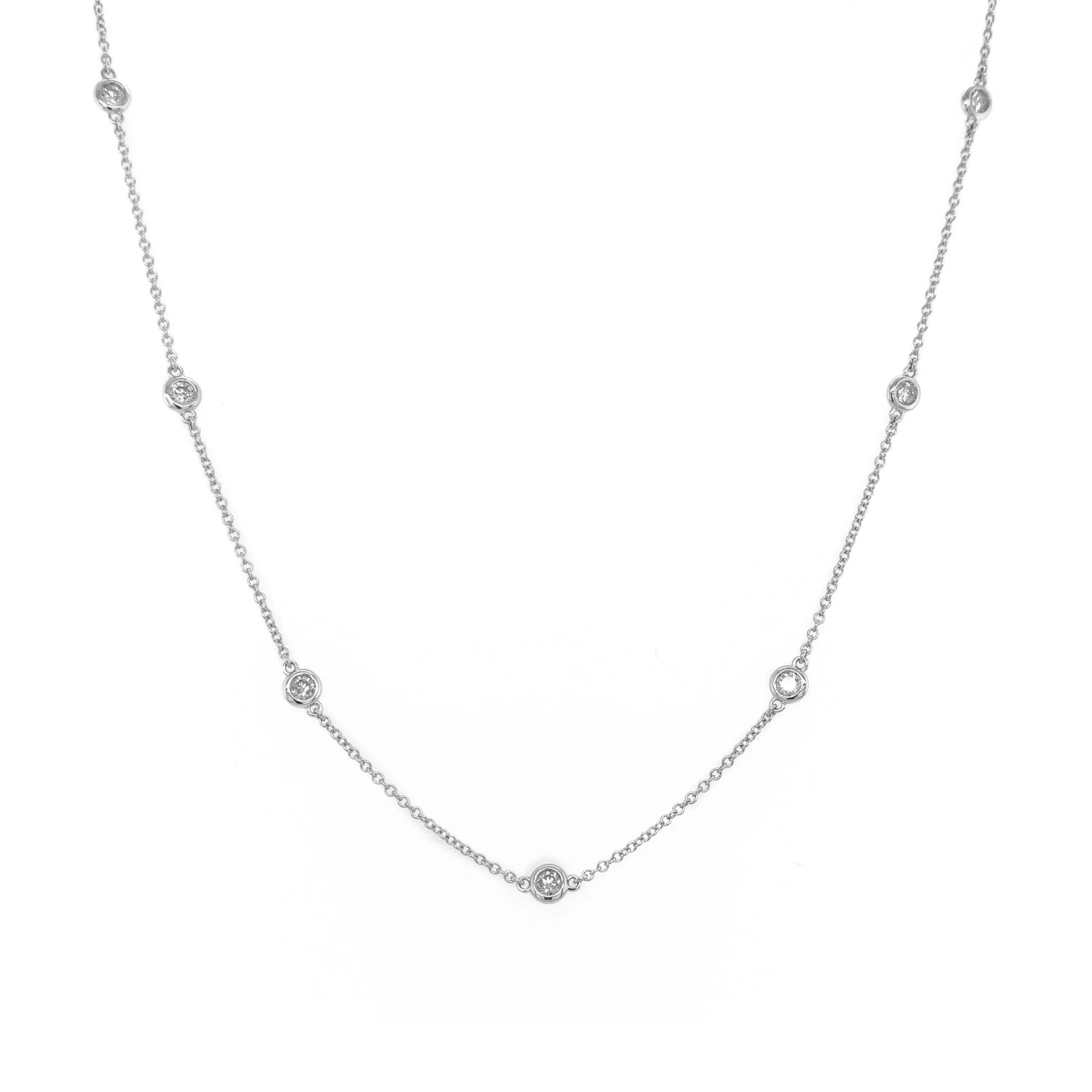 14k Gold & Diamond Station Necklace - 0.70ct