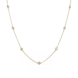 14k Gold & Diamond Station Necklace - 0.70ct