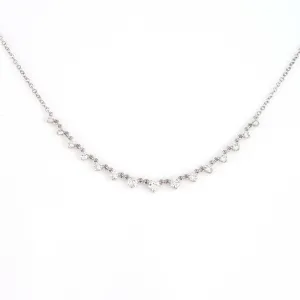 14K White Gold Gradual Diamond Necklace