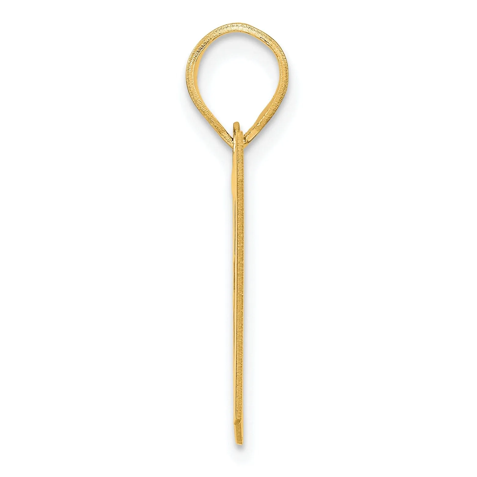 14k Yellow Gold Polished Finish Block Script Design Number 37 Charm Pendant