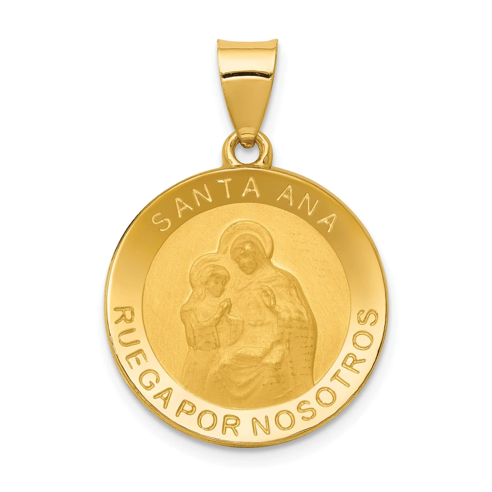 14k Yellow Gold Spanish Saint Anne Medal