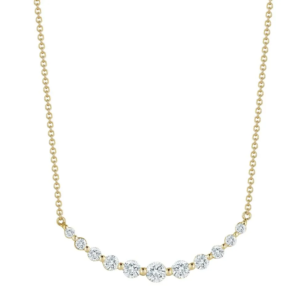 14K Yellow Natural Diamond 15 inch Necklace