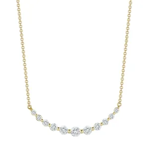 14K Yellow Natural Diamond 15 inch Necklace