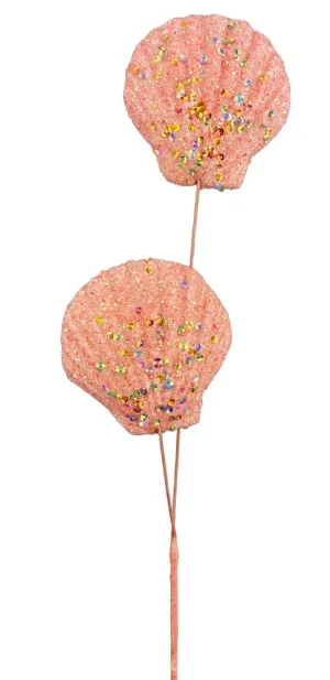 16" Coral Seashell Pick
