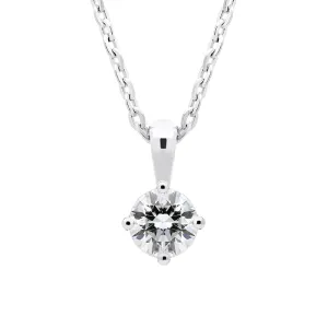 18ct White Gold 0.15ct Diamond Solitaire Necklace D