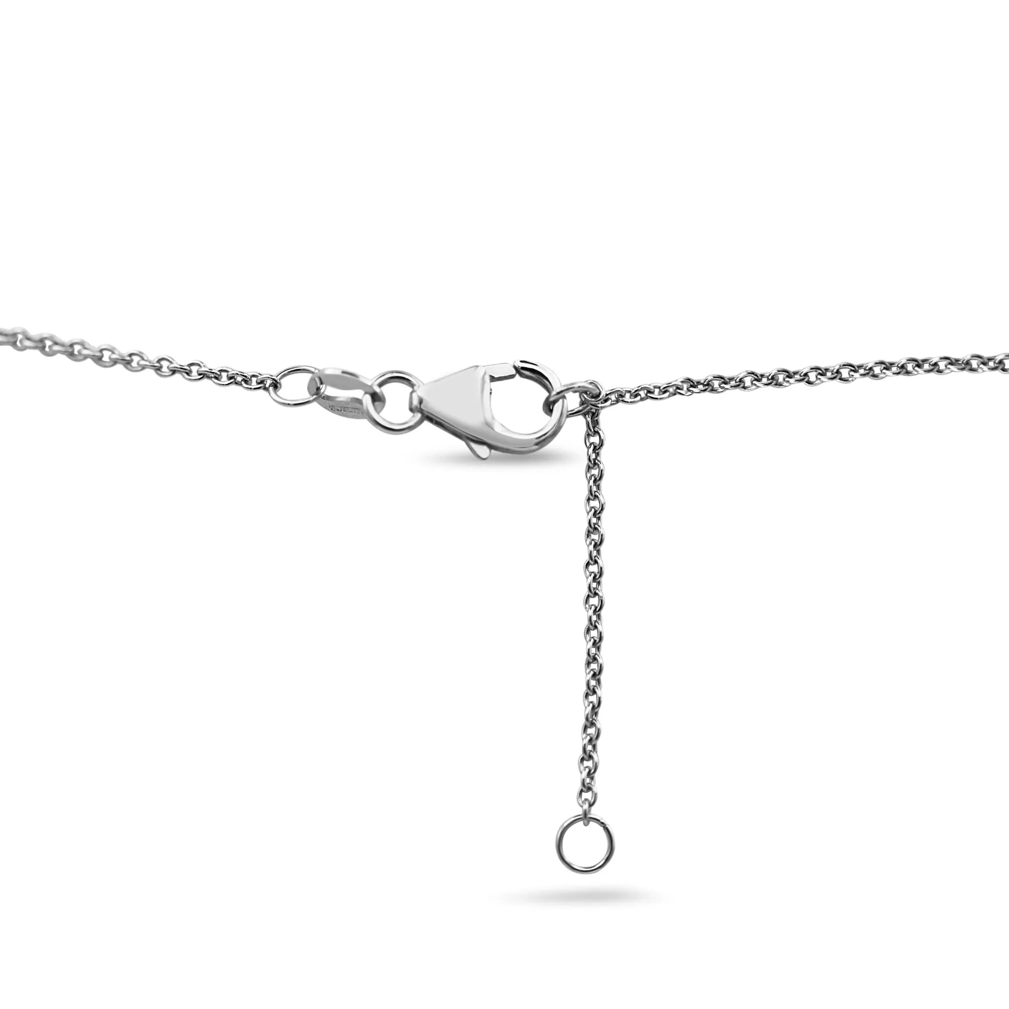 18ct White Gold Diamond Flower Pendant Necklace 17"