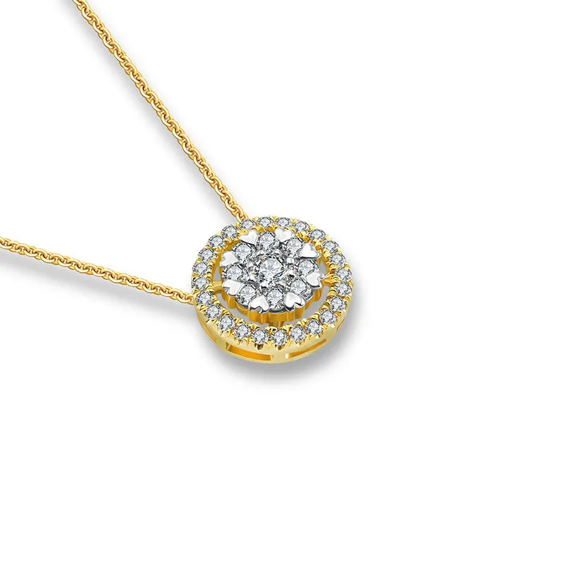 18k Gold Eight hearts Diamond Necklace