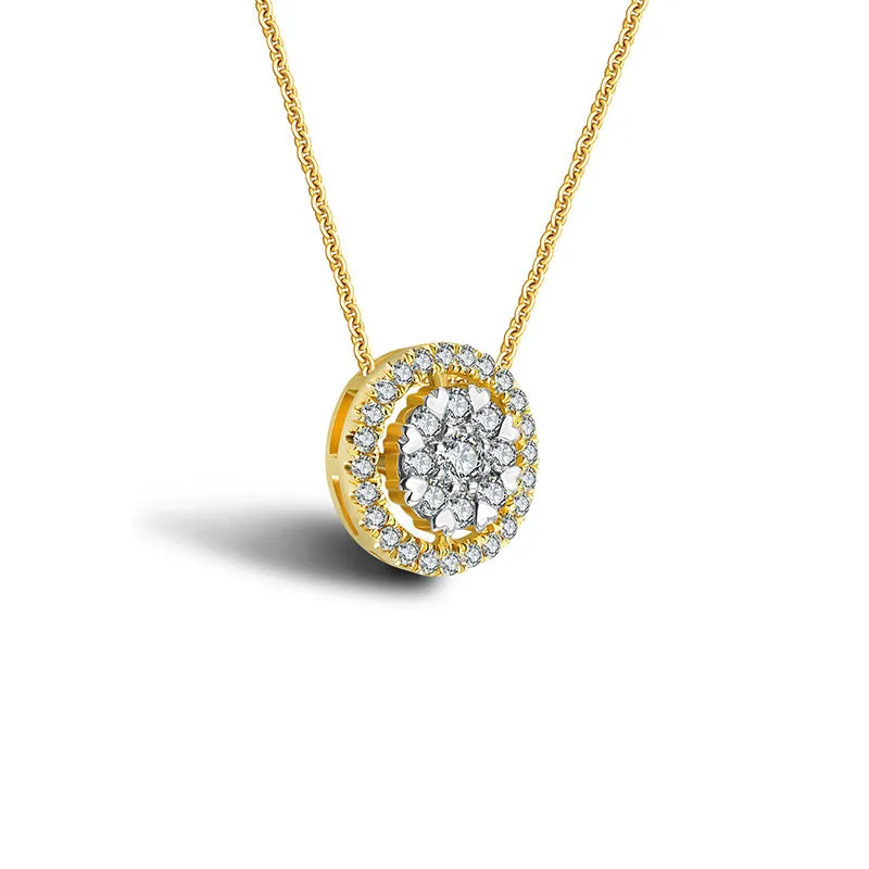 18k Gold Eight hearts Diamond Necklace