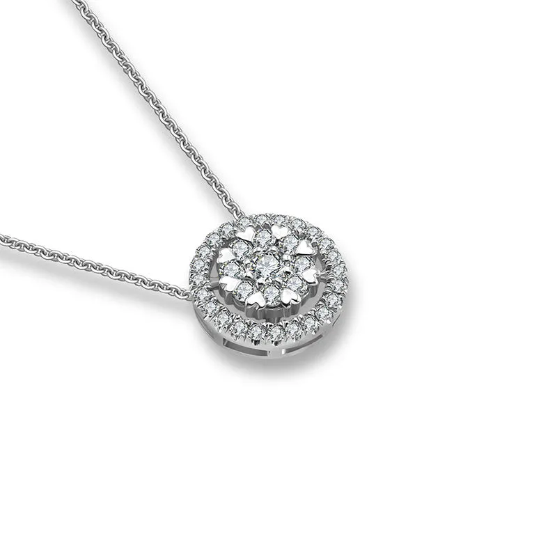 18k Gold Eight hearts Diamond Necklace