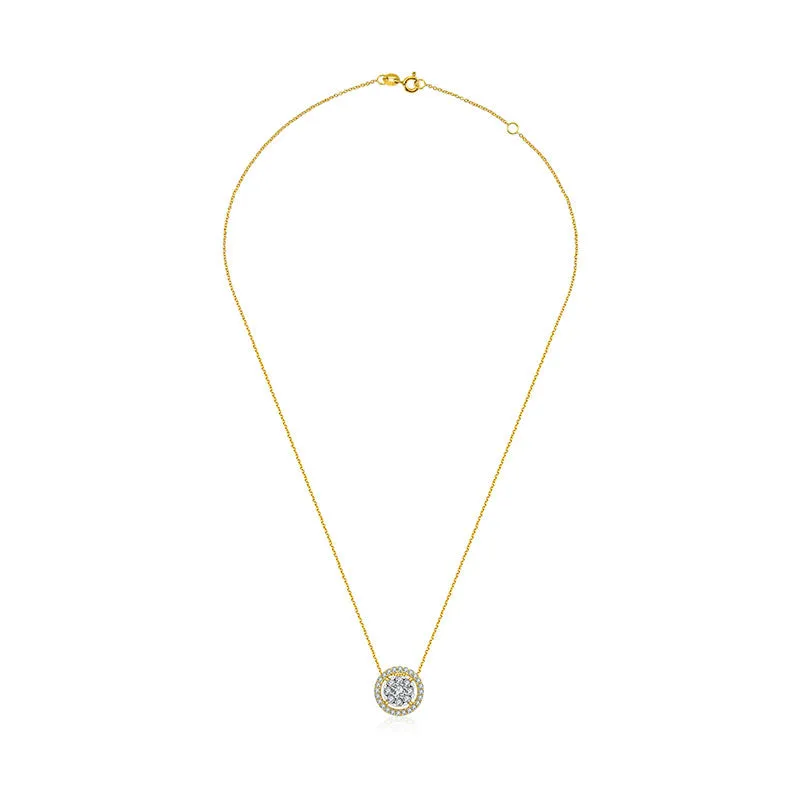 18k Gold Eight hearts Diamond Necklace