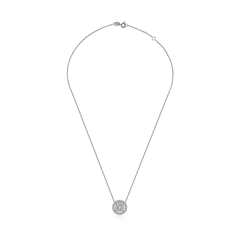18k Gold Eight hearts Diamond Necklace