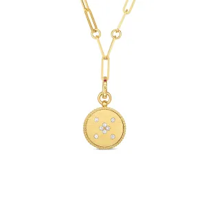 18K Venetian Princess Satin Finish Small Medallion on a Small Paper-Clip Chain