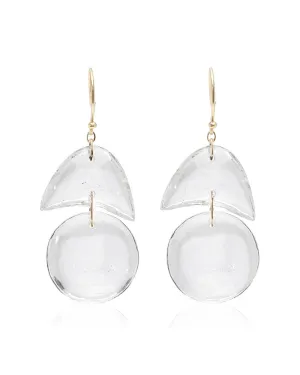 18k Yellow Gold Tiny Arp Moonstone Earrings