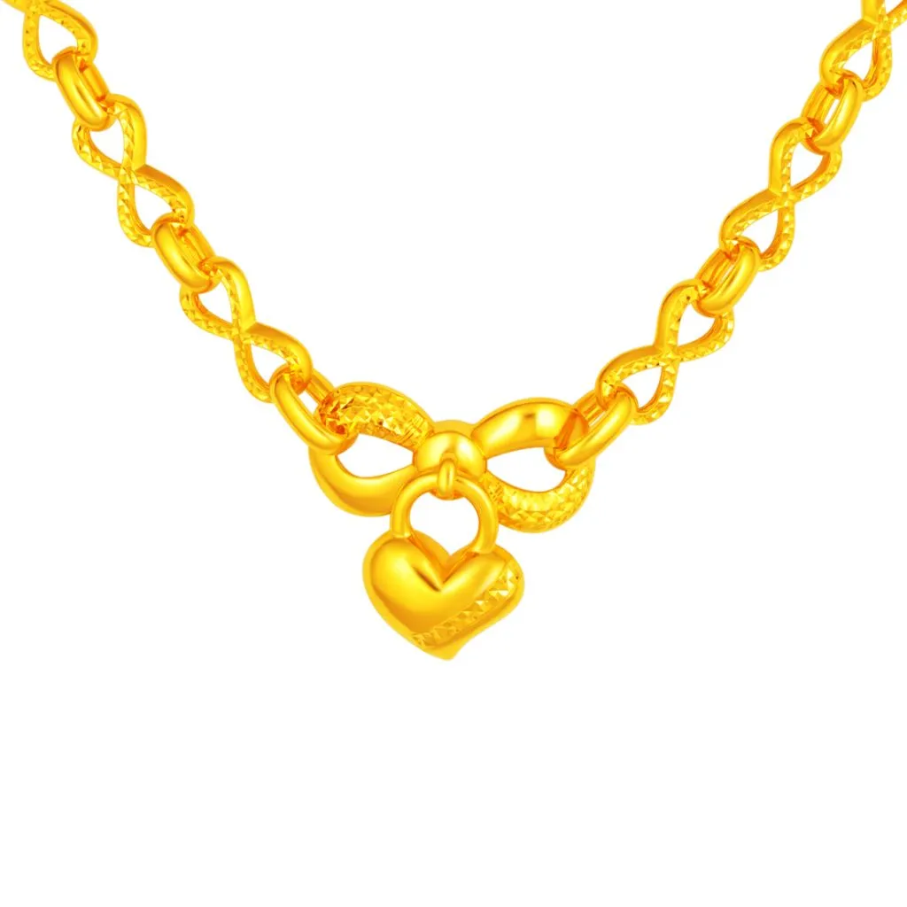 916 Gold Ribbons Heart Bracelet