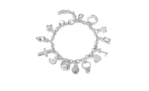 925 Silver Cubic Zirconia Jewelry Bracelet with Pendant.