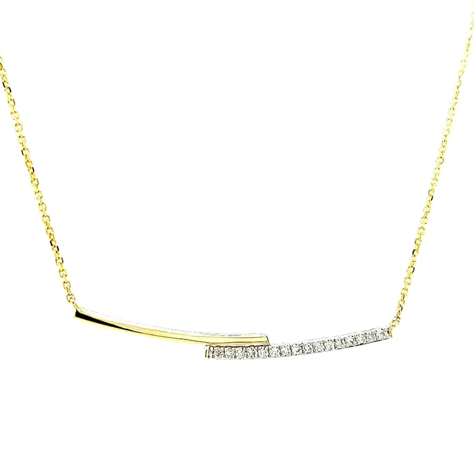 9ct Yellow Gold Round Brilliant Cut with 0.08 CARAT tw of  Diamond Necklace