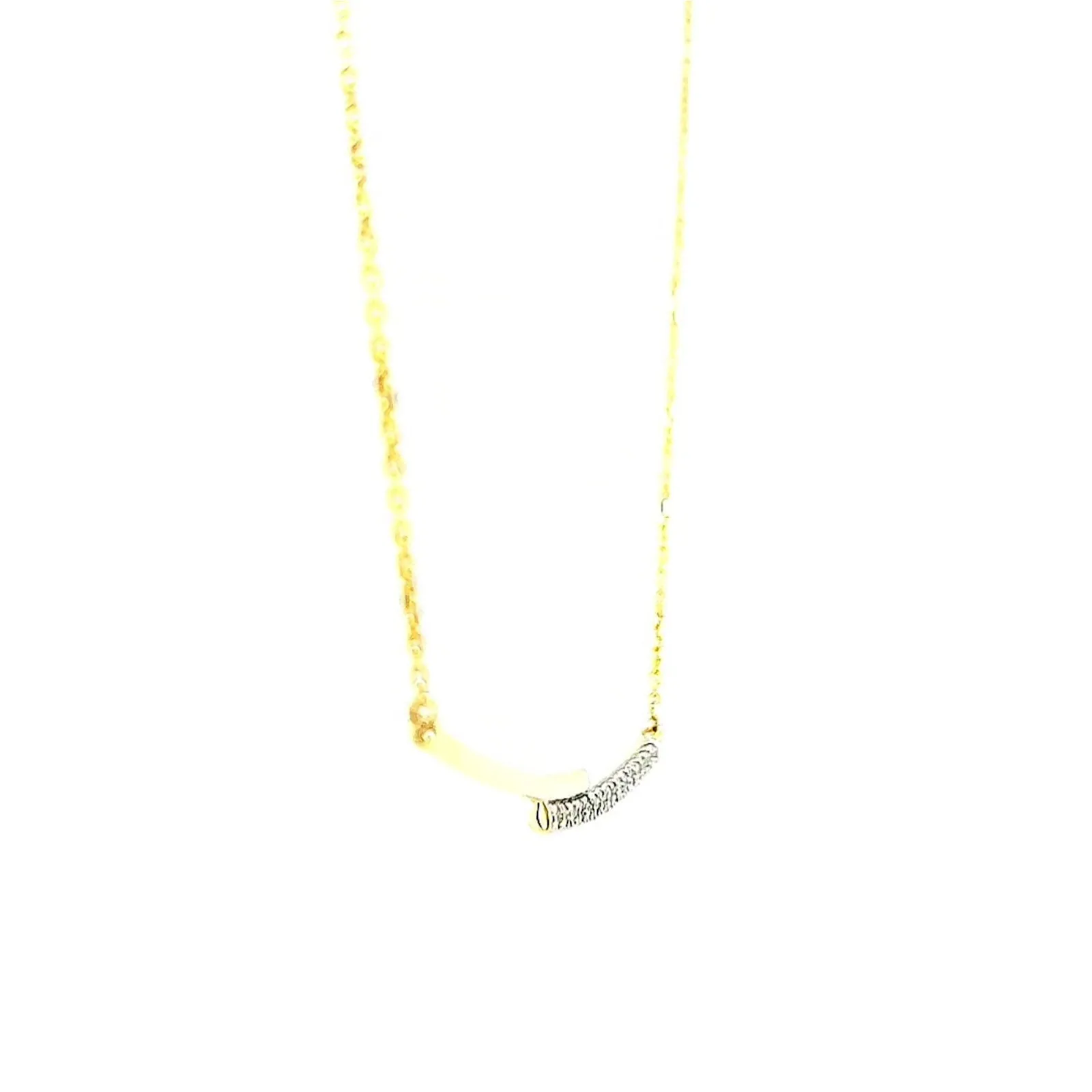 9ct Yellow Gold Round Brilliant Cut with 0.08 CARAT tw of  Diamond Necklace