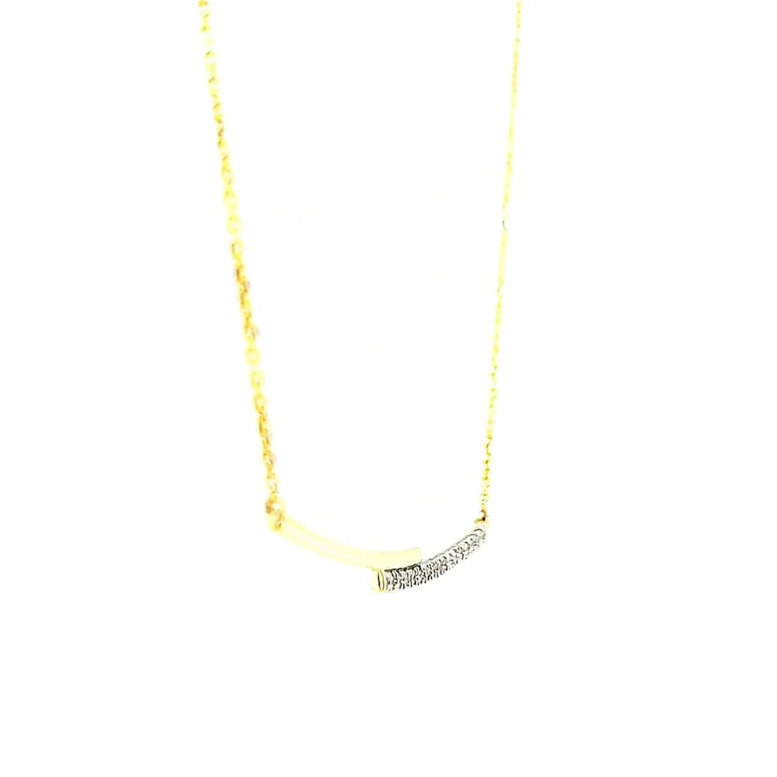 9ct Yellow Gold Round Brilliant Cut with 0.08 CARAT tw of  Diamond Necklace