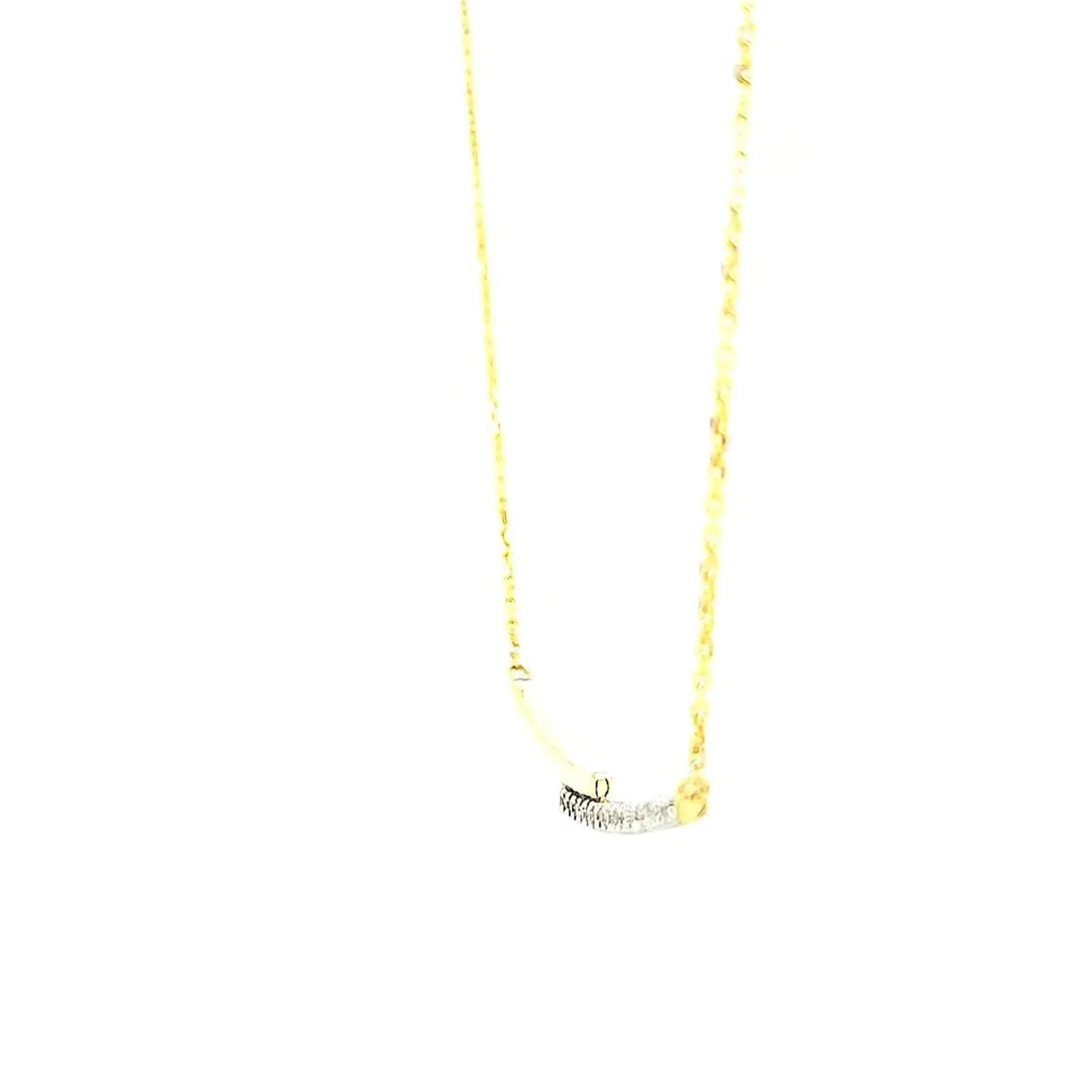9ct Yellow Gold Round Brilliant Cut with 0.08 CARAT tw of  Diamond Necklace