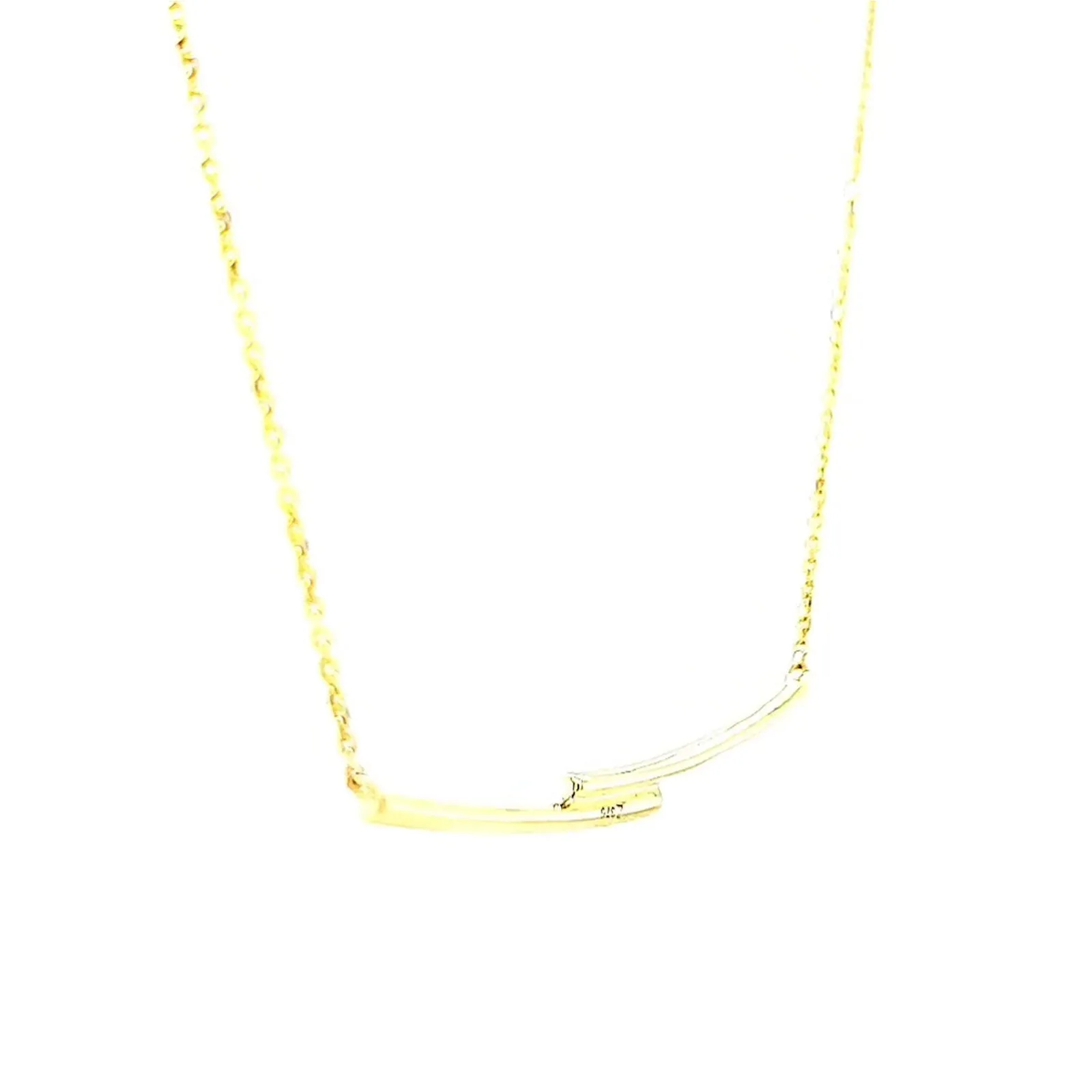 9ct Yellow Gold Round Brilliant Cut with 0.08 CARAT tw of  Diamond Necklace