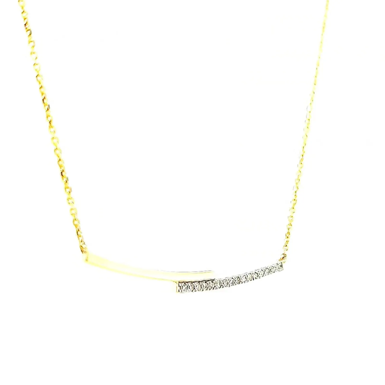 9ct Yellow Gold Round Brilliant Cut with 0.08 CARAT tw of  Diamond Necklace