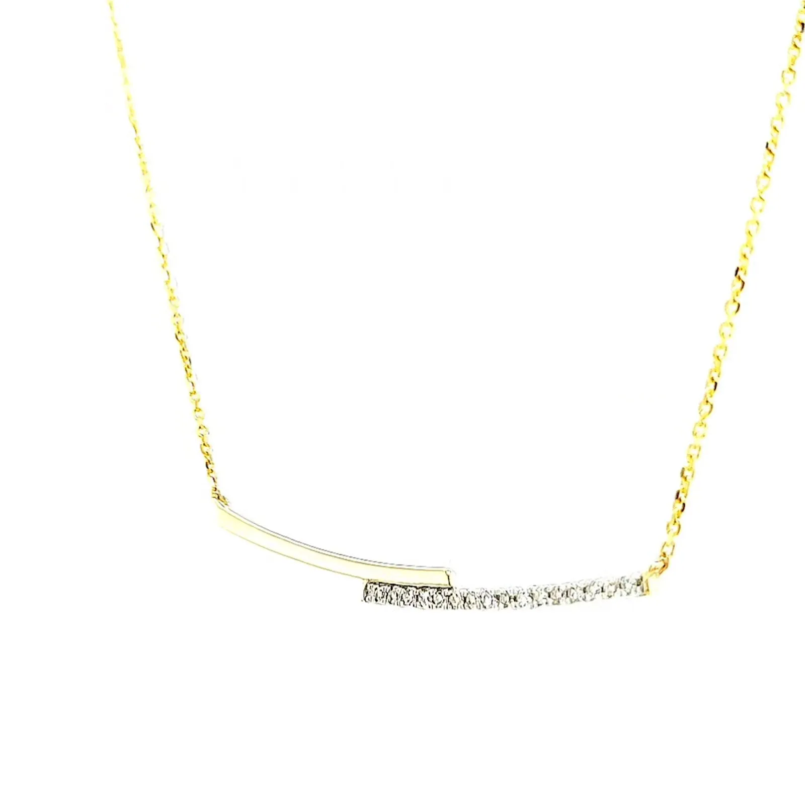 9ct Yellow Gold Round Brilliant Cut with 0.08 CARAT tw of  Diamond Necklace