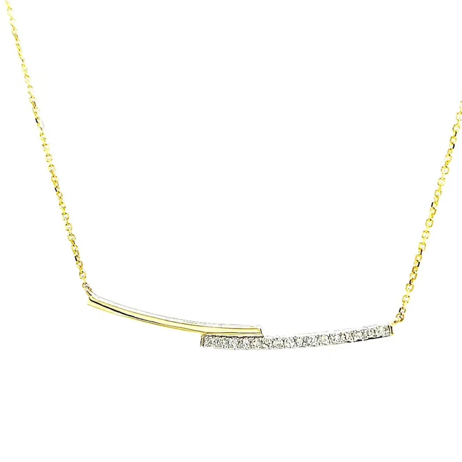 9ct Yellow Gold Round Brilliant Cut with 0.08 CARAT tw of  Diamond Necklace