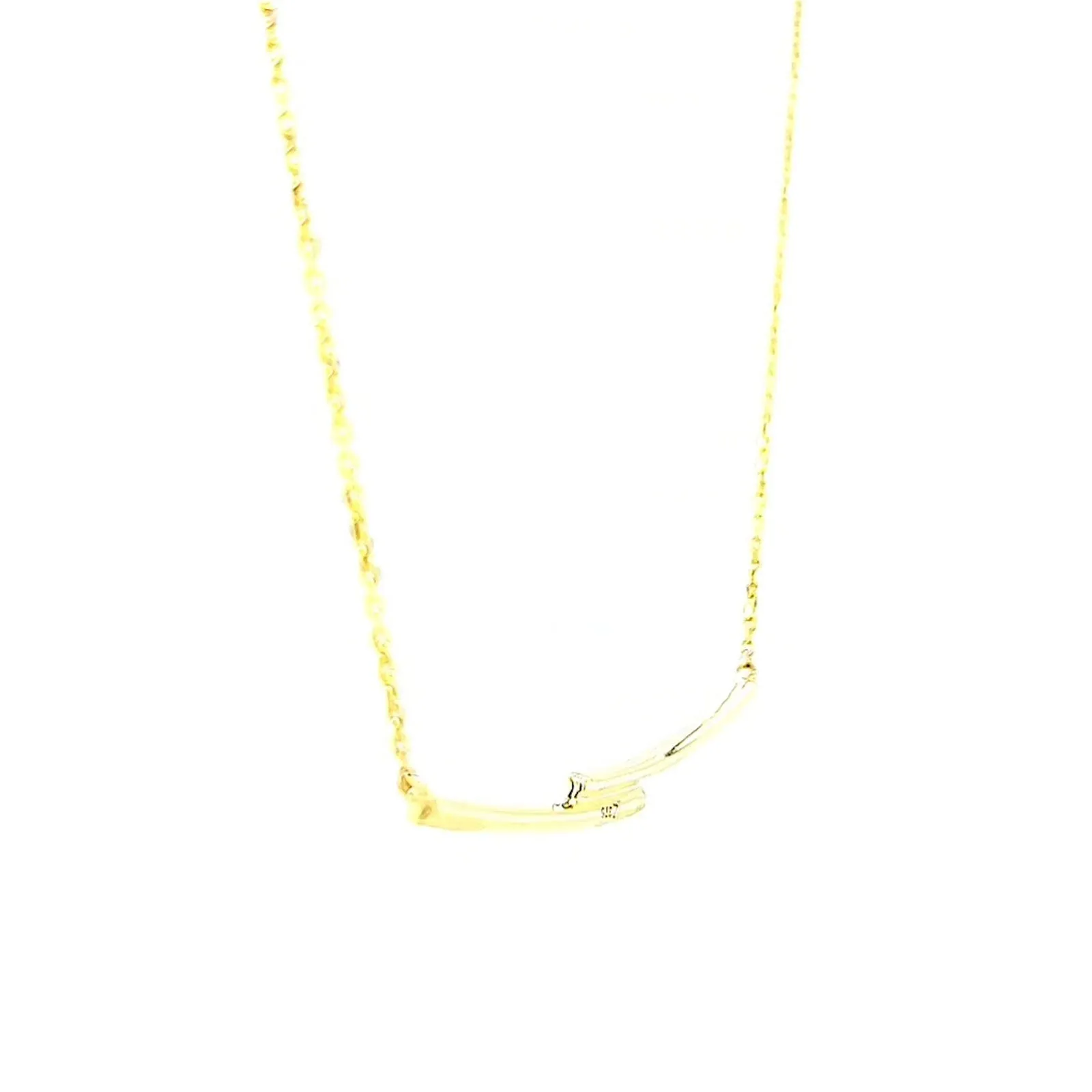 9ct Yellow Gold Round Brilliant Cut with 0.08 CARAT tw of  Diamond Necklace