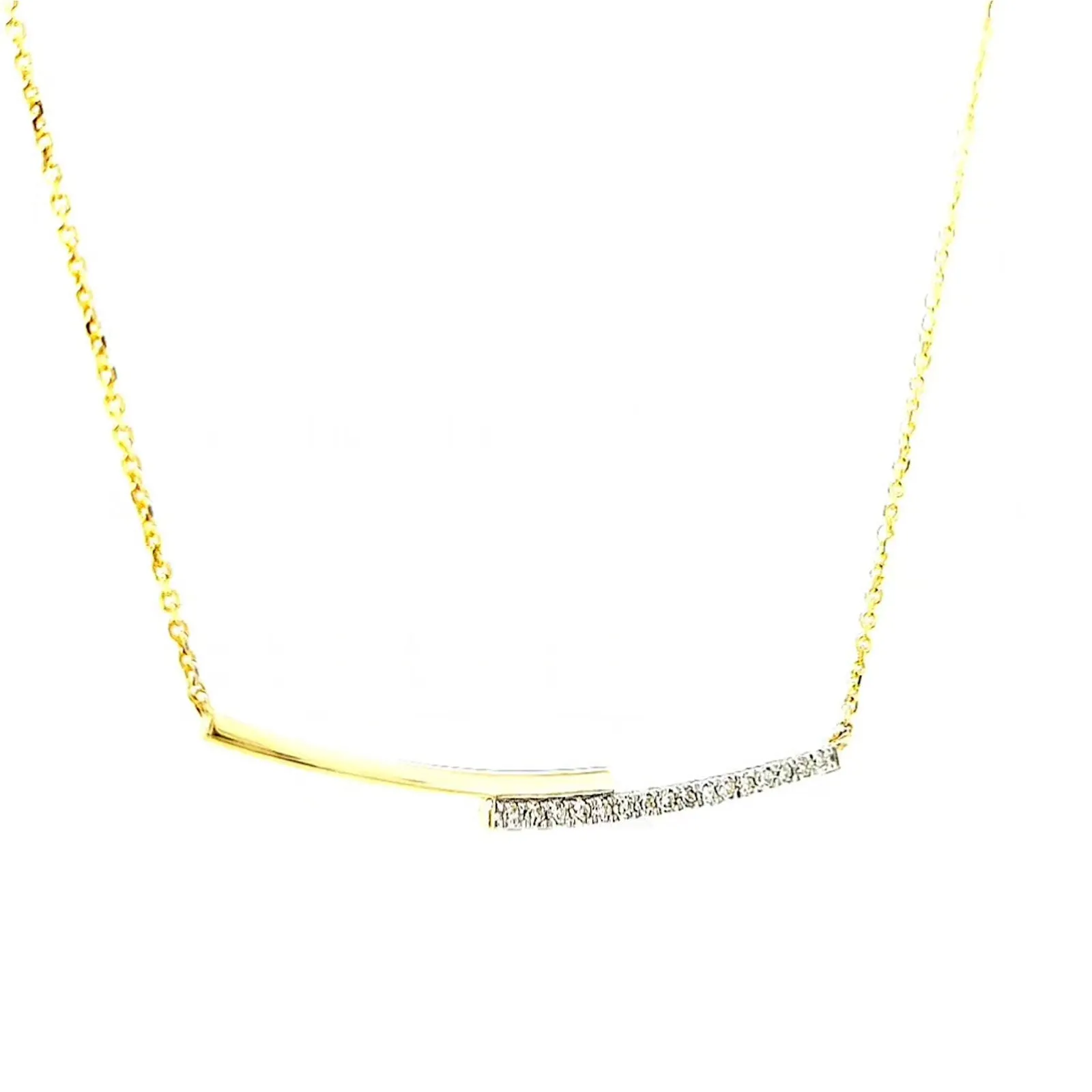 9ct Yellow Gold Round Brilliant Cut with 0.08 CARAT tw of  Diamond Necklace