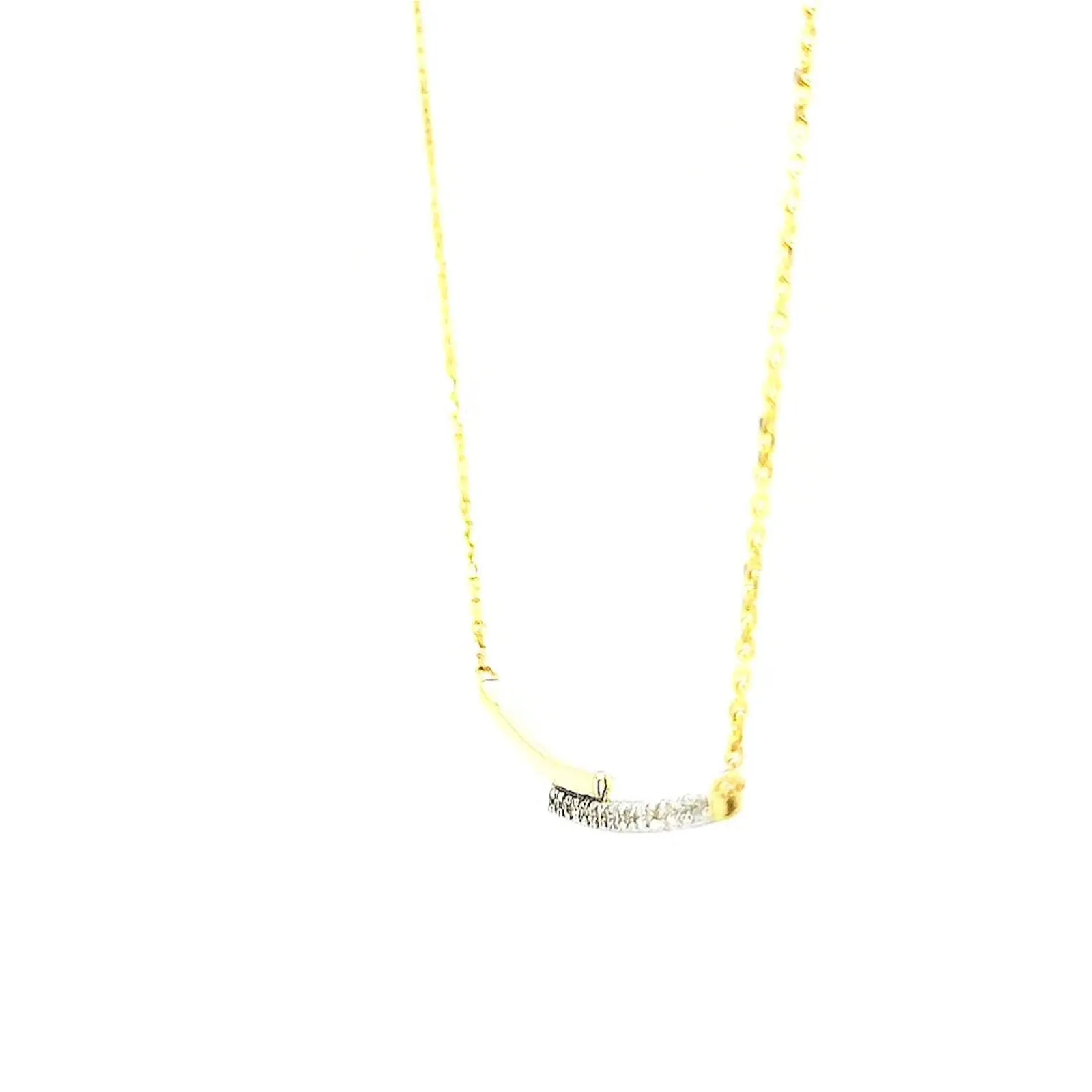 9ct Yellow Gold Round Brilliant Cut with 0.08 CARAT tw of  Diamond Necklace