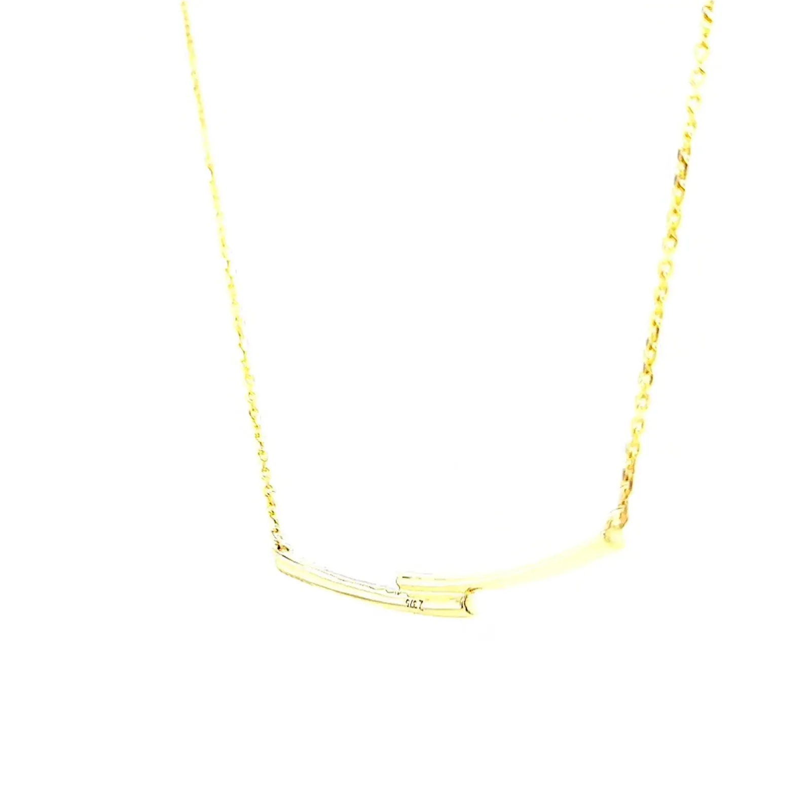 9ct Yellow Gold Round Brilliant Cut with 0.08 CARAT tw of  Diamond Necklace