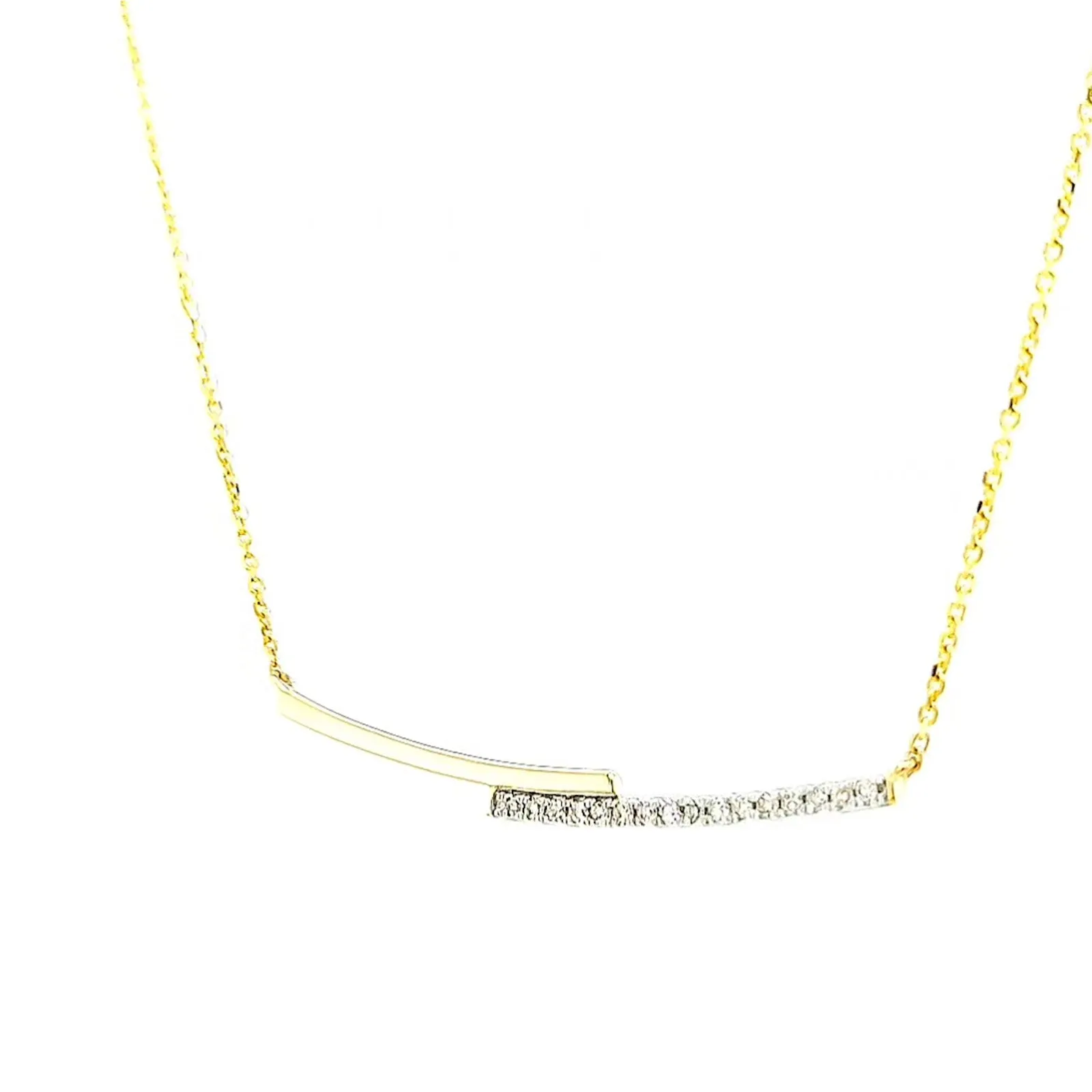 9ct Yellow Gold Round Brilliant Cut with 0.08 CARAT tw of  Diamond Necklace