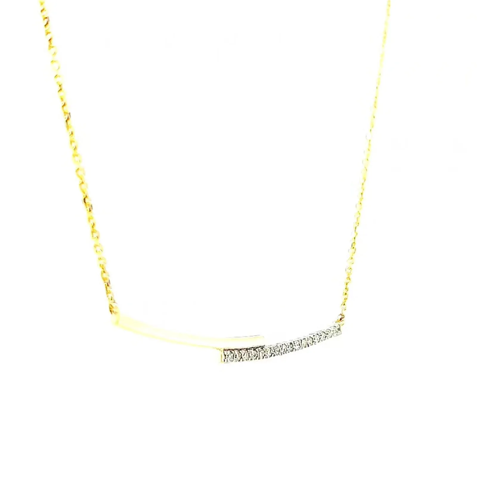 9ct Yellow Gold Round Brilliant Cut with 0.08 CARAT tw of  Diamond Necklace