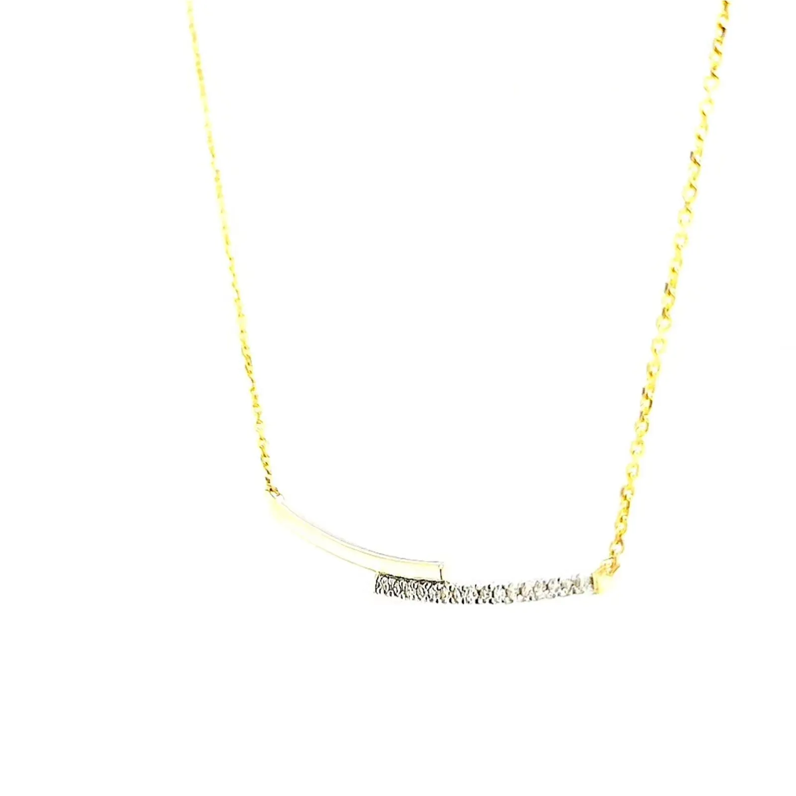 9ct Yellow Gold Round Brilliant Cut with 0.08 CARAT tw of  Diamond Necklace