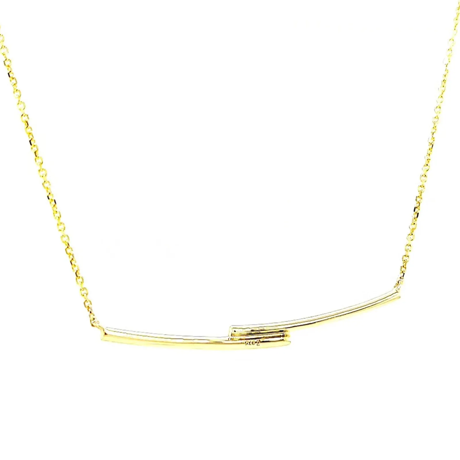 9ct Yellow Gold Round Brilliant Cut with 0.08 CARAT tw of  Diamond Necklace