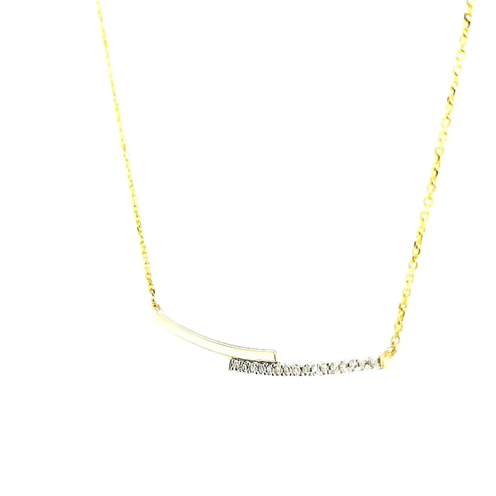 9ct Yellow Gold Round Brilliant Cut with 0.08 CARAT tw of  Diamond Necklace