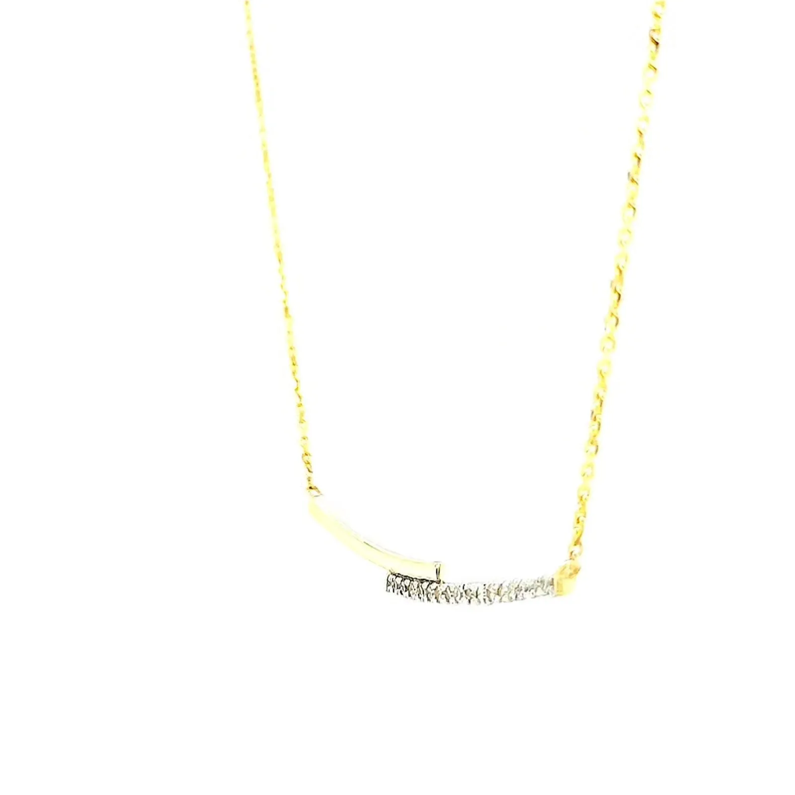 9ct Yellow Gold Round Brilliant Cut with 0.08 CARAT tw of  Diamond Necklace