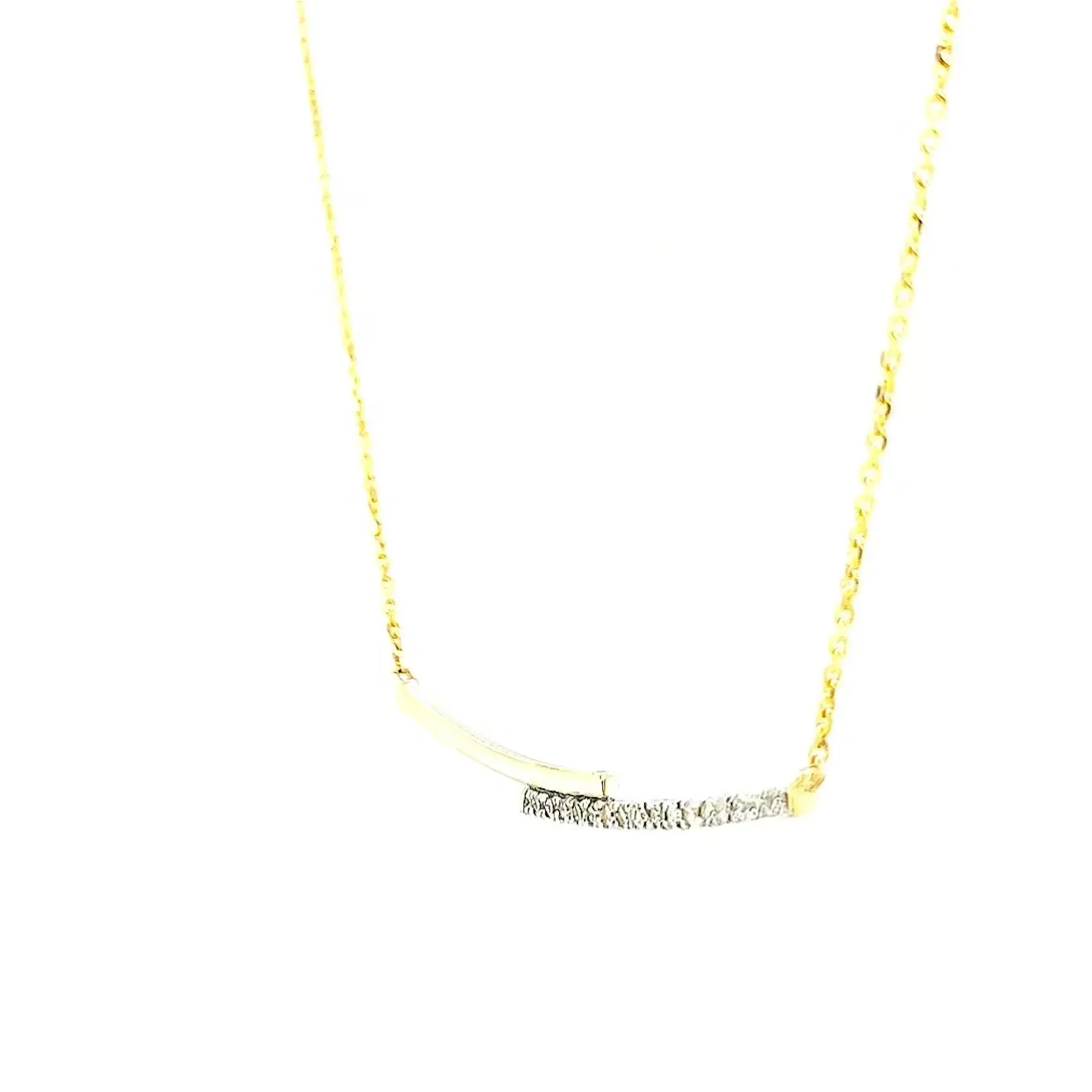 9ct Yellow Gold Round Brilliant Cut with 0.08 CARAT tw of  Diamond Necklace